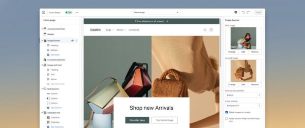 Screenshot of the Shopify Online Store 2.0